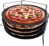 Pizza - Pizzarek - Pizza oven - Pizzabakset - 5 delige set voor 4 pizza's - Ø 32,3 cm - Kinghoff 1553 - Met een antiaanbaklaag