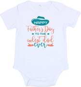 Romper met tekst "Happy father's day to the coolest dad ever" Leuk voor vaderdag!! 62/68