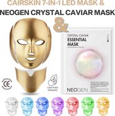 CAIRSKIN 7-in-1 Lichttherapie GOLD LED FACE & NECK Masker & Neogen Crystal Caviar Essential Mask - Lichttherapie - 7 LED Behandelingen - Anti Rimpel | Anti Acne Huidverzorging | Zuiverend | R