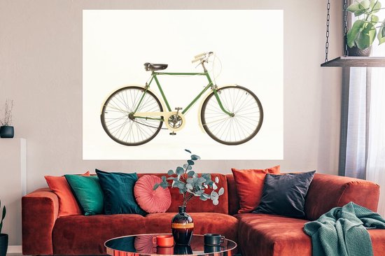 Affiche de vélo unique verte 160x120 cm - Tirage photo sur Poster (décoration murale salon / chambre) XXL / Groot format!