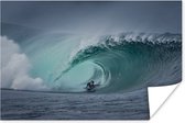 Affiche Surfer dans une grande vague papier 120x80 cm - Tirage photo sur Poster (décoration murale salon / chambre)