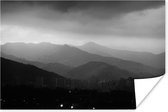 Poster Zwart-wit foto van bergen die Medellín in Colombia omringen - 60x40 cm