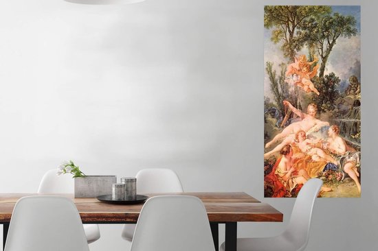 Amor capturé - Peinture de François Boucher 60x120 cm