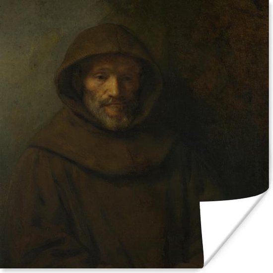 Poster De Franciscaanse monnik - Schilderij van Rembrandt van Rijn - 100x100 cm XXL