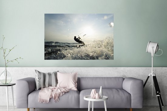 Poster Kitesurf personne 120x80 cm - Tirage photo sur Poster (décoration murale salon / chambre)