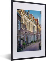 Fotolijst incl. Poster - Huis - Haarlem - Fiets - 40x60 cm - Posterlijst