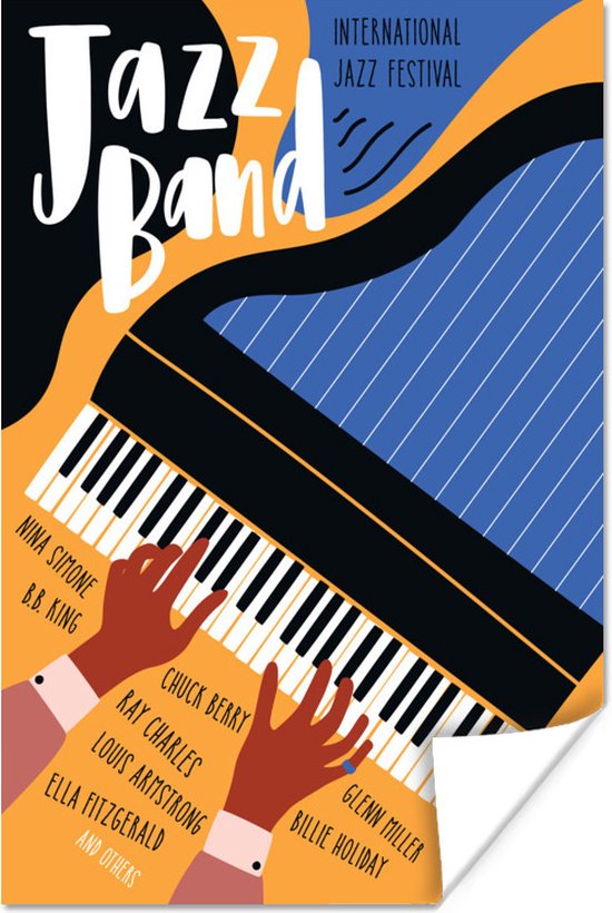 Poster Jazz band - Piano - Muziek - Quotes - 60x90 cm
