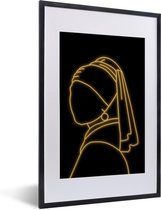 Fotolijst incl. Poster - Meisje met de parel - Johannes Vermeer - Goud - 40x60 cm - Posterlijst