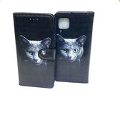 Samsung Galaxy A42 Zwart kat Print Hoesje Book Case Hoes Cover Portemonnee - Samsung A42 Hoes Wallet Case Hoesje