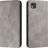 Voor Xiaomi Redmi 9C Skin Feel Magnetic S-type Effen Kleur Horizontale Flip Lederen Case met Houder & Kaartsleuf & Portemonnee (Grijs)