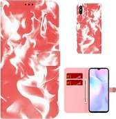 Voor Xiaomi Redmi 9A Cloud Fog Pattern Horizontal Flip Leather Case met houder & kaartsleuf & portemonnee (rood)