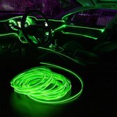 LED strip -- EL Wire -- 5 Meter -- Auto interieur verlichting -- Fluo Groen -- USB Aansluiting