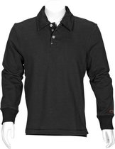 T'RIFFIC® SOLID Polosweater Brushed inside 80/20% katoen/polyester Zwart size XS