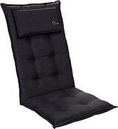 blumfeldt Sylt Tuinkussen - stoelkussen - zitkussen - hoge rugleuning hoofdkussen - 50 x 120 x 9cm - UV bestendig polyester - antraciet
