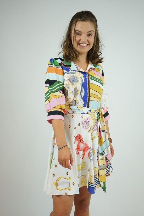 La Pèra Blouse jurk met gekleurde print Vrouwen Zomerjurk Dames - Maat M |  bol.com
