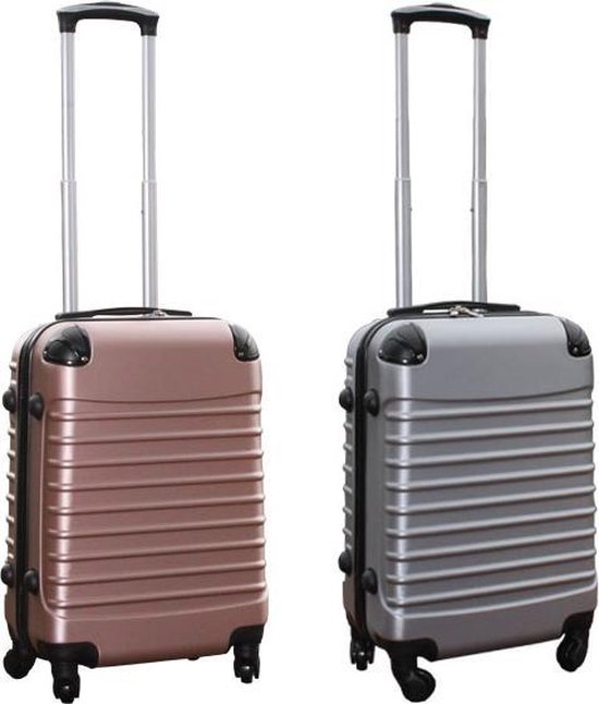 Ensemble de valises Travelerz 2 valises à main en ABS - avec serrure à combinaison - 39 litres - or rose - argent