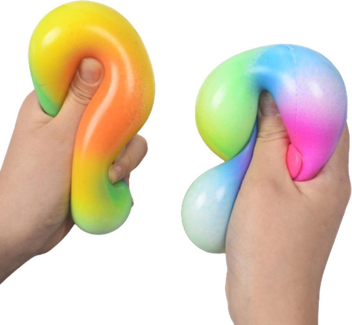 Fidget Toy Regenboog stressbal - Super zacht - Satisfying - 7 cm groot - Stressbal voor de hand - Merkloos
