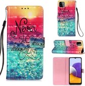 Voor Samsung Galaxy A22 5G (US) 3D Schilderen Horizontale Flip Leren Case met Houder & Kaartsleuf & Portemonnee & Lanyard (Chasing Dreams)