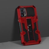 Voor OPPO A74 4G Vanguard Warrior All-inclusive tweekleurige schokbestendige TPU + pc-beschermhoes met houder (rood)