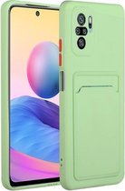 Voor Xiaomi Redmi Note 10 5G Card Slot Design Shockproof TPU beschermhoes (groen)