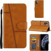 Stiksels Kalfsstructuur Gesp Horizontale Flip Leren Case met Houder & Kaartsleuven & Portemonnee & Lanyard Voor iPhone 11 Pro Max (Geel)