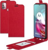Voor Motorola Moto G30 / G10 R64 Texture enkele verticale flip lederen beschermhoes met kaartsleuven en fotolijst (rood)
