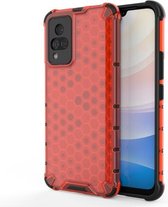 Voor vivo S9 schokbestendige honingraat pc + TPU-hoes (rood)