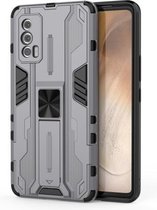 Voor vivo iQOO Neo5 Supersonic PC + TPU schokbestendig hoesje met houder (grijs)