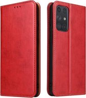 Voor Samsung Galaxy A72 5G Fierre Shann PU Lederen Textuur Horizontale Flip Leren Case met Houder & Kaartsleuven & Portemonnee (Rood)