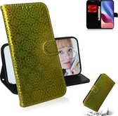 Voor Xiaomi Redmi K40 / K40 Pro / Poco F3 Effen kleur Kleurrijke magnetische gesp Horizontale flip PU lederen tas met houder & kaartsleuven & portemonnee & lanyard (goud)