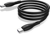 KUULAA KL-X29 3A Type-C / USB-C naar Type-C / USB-C Vloeibare siliconen snellaadgegevenskabel, lengte: 0,5 m (zwart)