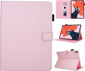 Haar zijdeachtige textuur effen kleur horizontale flip lederen tas met houder & kaartsleuven & fotolijst & antislip strip voor iPad Pro 11 inch (rose goud)