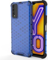 Voor vivo Y20 schokbestendige honingraat pc + TPU beschermhoes (blauw)