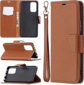 Voor Xiaomi Redmi Note 10 Pro Litchi Textuur Pure Kleur Horizontale Flip Leren Case met Houder & Kaartsleuven & Portemonnee & Lanyard (Bruin)