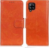 Voor Samsung Galaxy A22 4G EU-versie Nappa-textuur Horizontale flip lederen tas met houder & kaartsleuven en portemonnee (oranje)