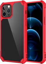 Schokbestendig glanzend acryl + TPU beschermhoes voor iPhone 12 Pro Max (rood)