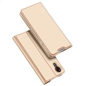 Voor Samsung Galaxy Xcover 5 DUX DUCIS Skin Pro Series Horizontale Flip PU + TPU lederen tas met houder en kaartsleuven (goud)