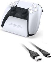 DOBE TP5-0537B Gamepad-controllerhouder met kabel voor PS5 (wit)