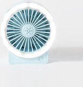 USB opladen opvouwbare ventilator met lamp Student nachtkastje ventilator met houder voor mobiele telefoon (lichtblauw)