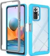 Voor Geschikt voor Xiaomi Redmi Note 10 Pro Sterrenhemel Effen Kleur Serie Schokbestendige PC + TPU Beschermhoes (Baby Blauw)