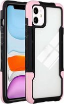 TPU + pc + acryl 3 in 1 schokbestendige beschermhoes voor iPhone 11 (roze)