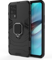 Voor vivo S9e schokbestendige pc + TPU beschermhoes met magnetische ringhouder (zwart)