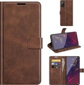 Voor Wiko Power U20 Retro Kalfspatroon Gesp Horizontale Flip Leren Case met Houder & Kaartsleuven & Portemonnee (Donkerbruin)