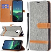 Voor Nokia 1.4 Kleuraanpassing Denim Textuur Horizontale Flip Leren Case met Houder & Kaartsleuven & Portemonnee & Lanyard (Grijs)