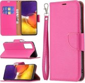 Voor Samsung Galaxy A82 5G Litchi Textuur Pure Kleur Horizontale Flip Leren Case met Houder & Kaartsleuven & Portemonnee & Lanyard (Rose Rood)