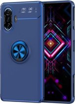 Voor Geschikt voor Xiaomi Redmi K40 Gaming metalen ringhouder 360 graden roterende TPU-hoes (blauw + blauw)