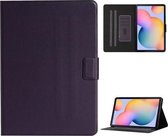 Voor Samsung Galaxy Tab A7 Lite 8.7 (2021) T220 Pure Kleur Horizontale Flip Leren Case met Kaartsleuven & Houder & Lanyard (Paars)