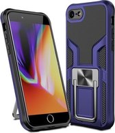 Armor 2 in 1 PC + TPU magnetische schokbestendige hoes met opvouwbare houder voor iPhone 7/8 (blauw)