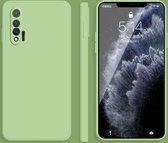 Voor Huawei nova 6 5G effen kleur imitatie vloeibare siliconen rechte rand valbestendige volledige dekking beschermhoes (matcha groen)