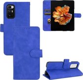 Voor Xiaomi Mi Mix Vouw Effen Kleur Huidgevoel Magnetische gesp Horizontale Flip Kalfsstructuur PU lederen tas met houder & kaartsleuven & portemonnee (blauw)
